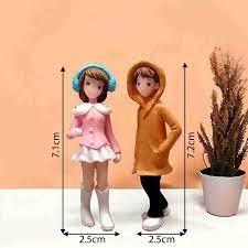 Winter Couple Miniature Figurines – Garden & Terrarium Decor Set - Back Garden Nursery