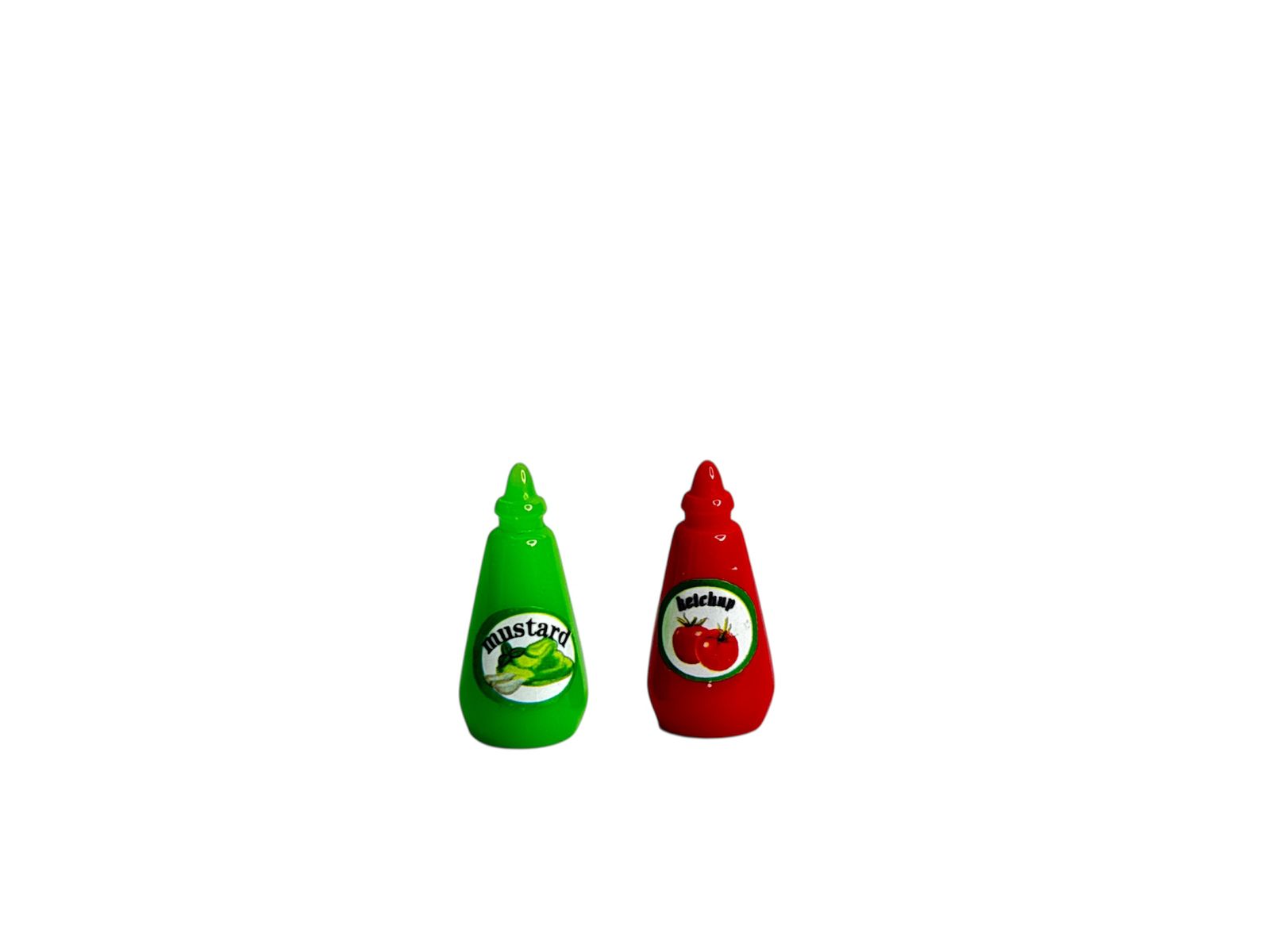 Ketchup & Mustard Bottles - Bottle Miniature - Decorative Item - Back Garden Nursery