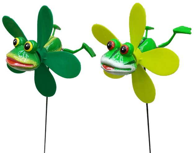 Frog with Fan - Garden Stakes, Home Decor- Back Garden Nursery