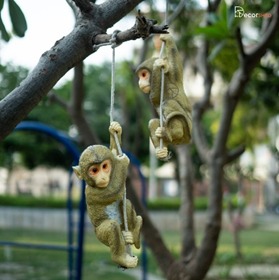 Hanging Rope Monkey - Hanging Item - Garden Miniature Decor - Back Garden Nursery