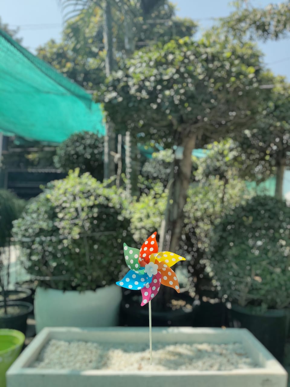 (T) Striped Windmill Wind Spinner/ Home/ Garden Windmill/ Back Garden Nursery