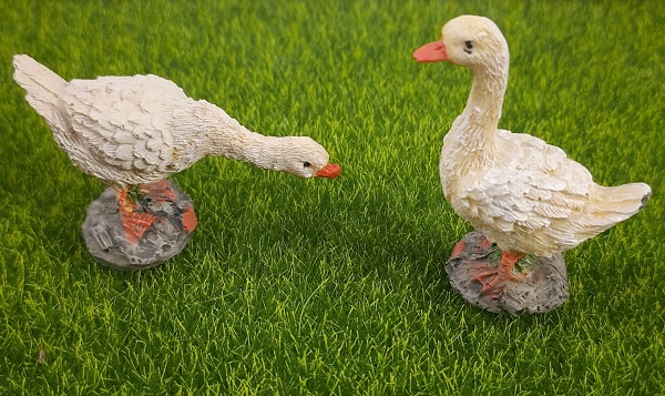 Miniature Geese Animal Fairy Garden Ornament (set of 2) - Back Garden Nursery