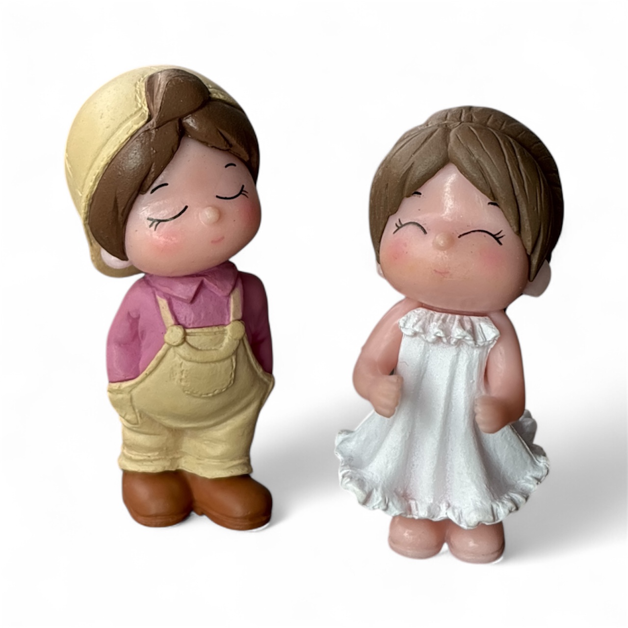Couple with Hat Miniature | Cute Love Decor Figurine | Back Garden Nursery