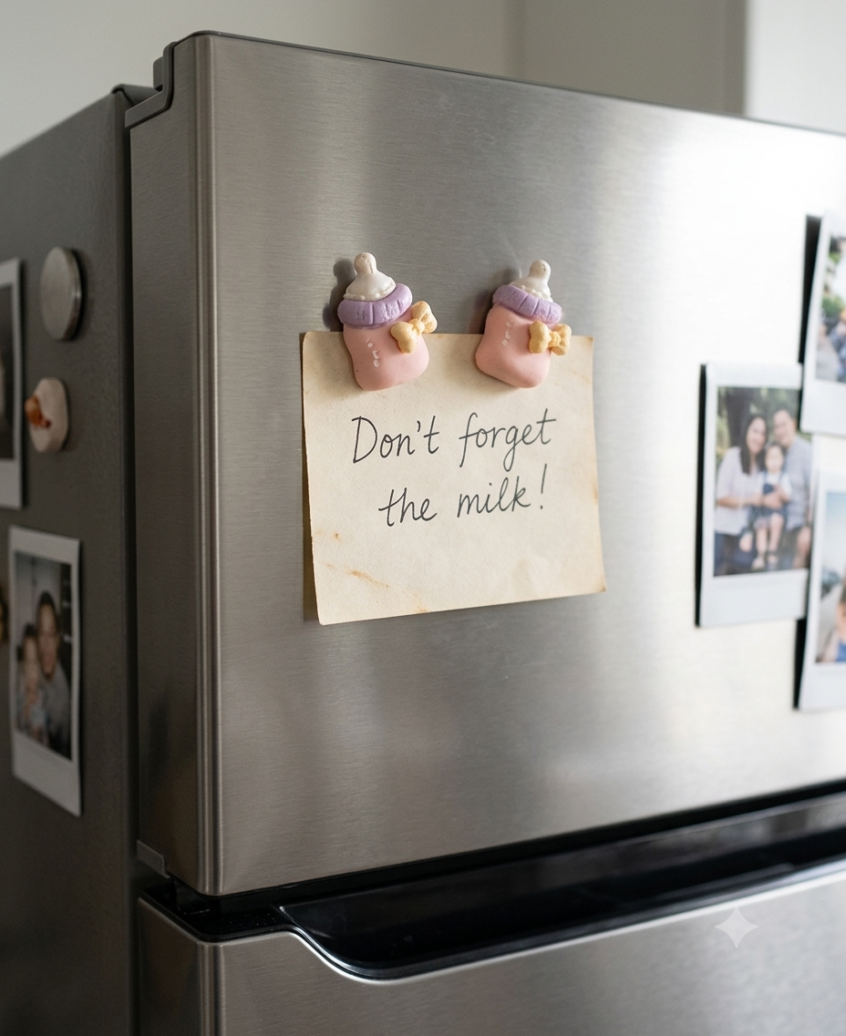 Mini Pastel Baby Bottle Fridge Magnets