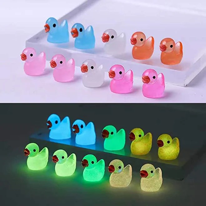 Mini Glow  Duck  Set- Colourful Glow In Dark- Back Garden Nursery