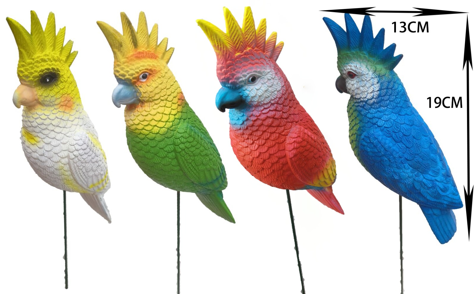 Parrot Garden Stake - Set of 4 - Back Garden Nursery