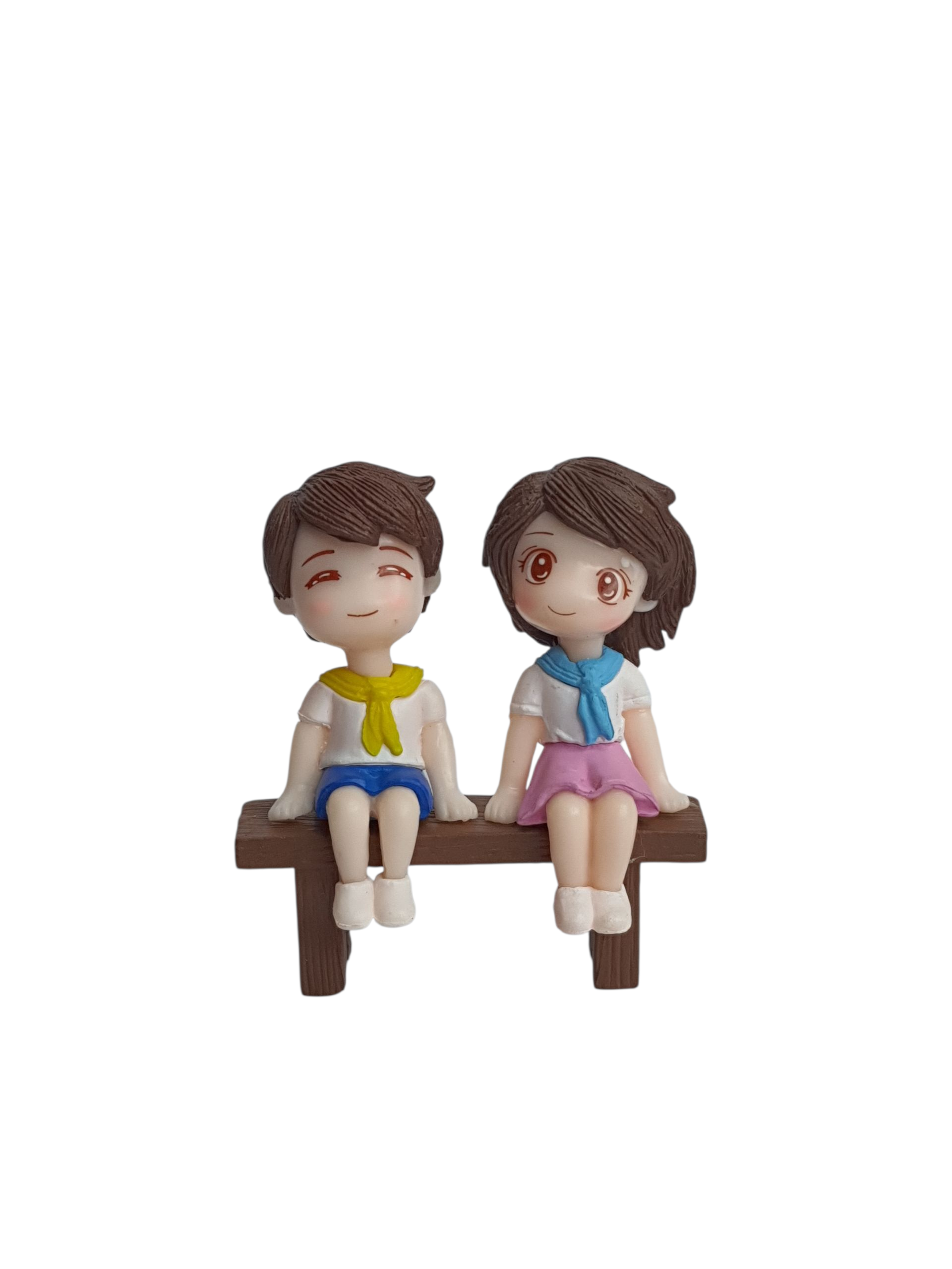 Sitting Couple Miniature on Bench – Polyresin Fairy Garden Figurine - Back Garden Nursery