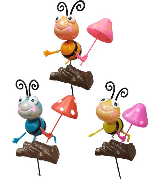 Ant with Mushroom Garden Stake - Set of 2 - Back Garden Nursery
