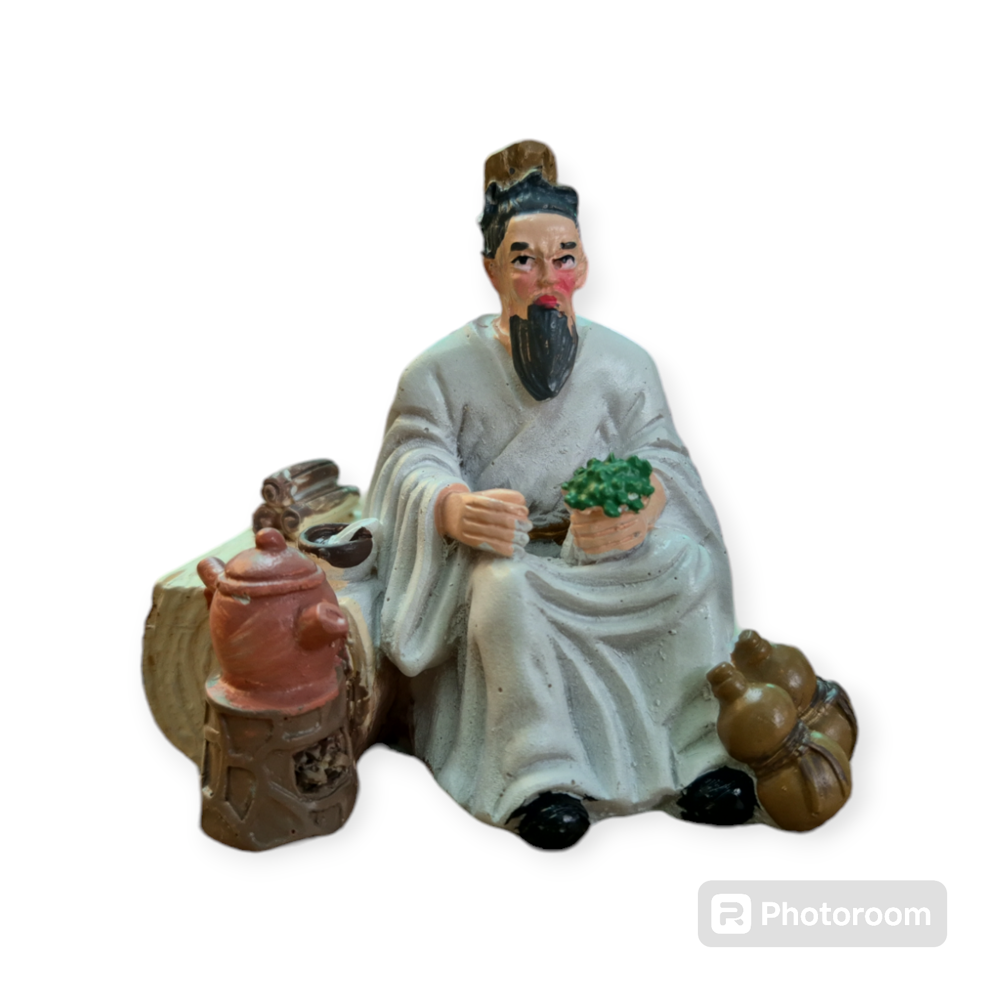 Chinese Men Sitting Garden Miniature - Back Garden Nursery