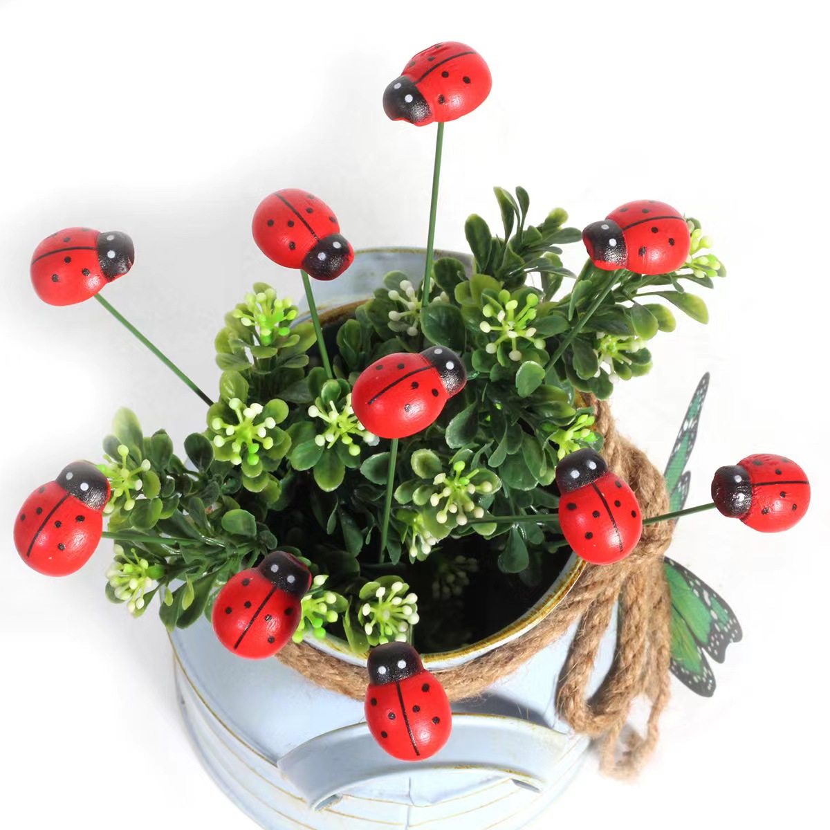 Decorative ladybug - Garden Stake - (set of 4) - Back Garden Nursery