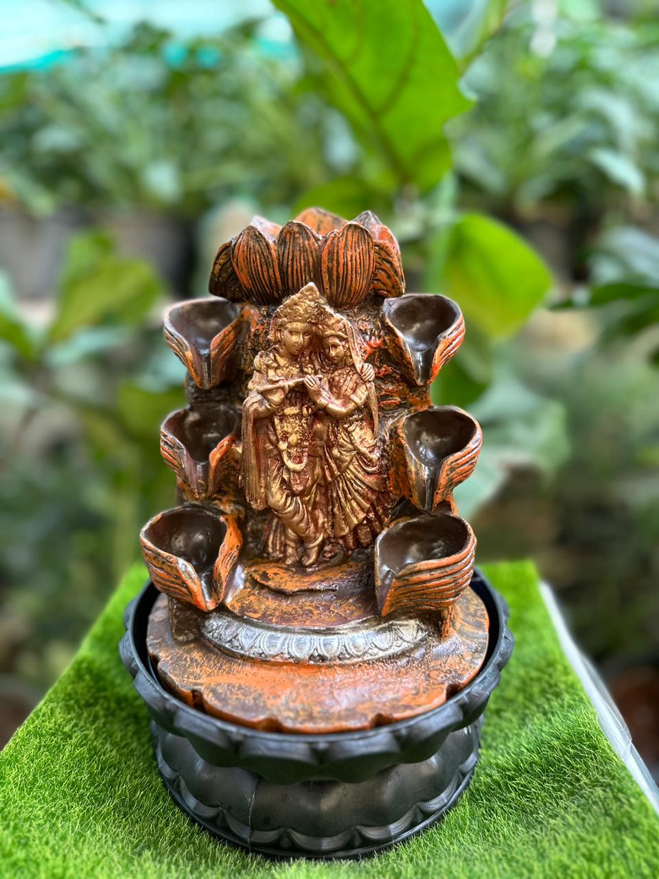 RADHEKRISHNA Water Fountain, perfect for home and garden decor, great for gifts.