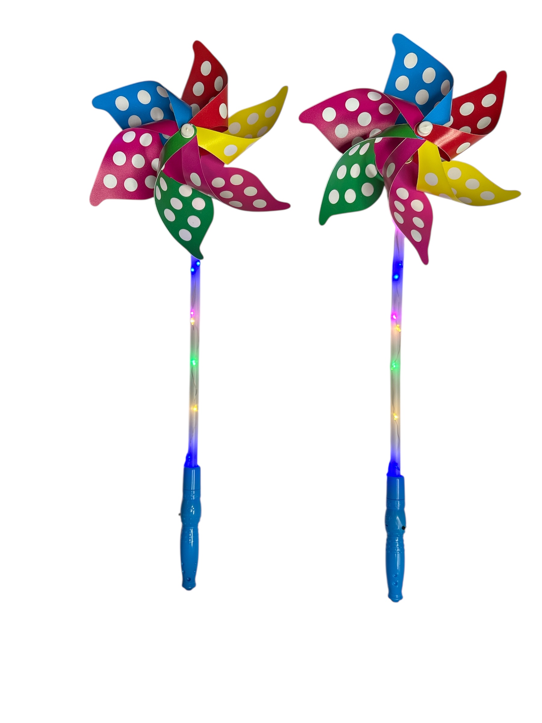 Light Windmill - Set of 2 with Colorful Rotating Blades - Back Garden Nursery