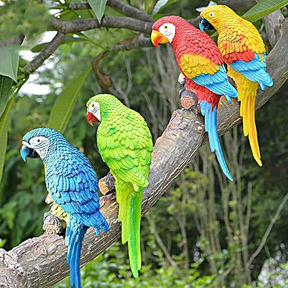 Colorful Hanging Parrot Wall Décor for Home & Garden - Back Garden Nursery