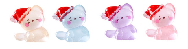 Mini Glow Santa Cap Teddy Decorative Figurine - Back Garden Nursery