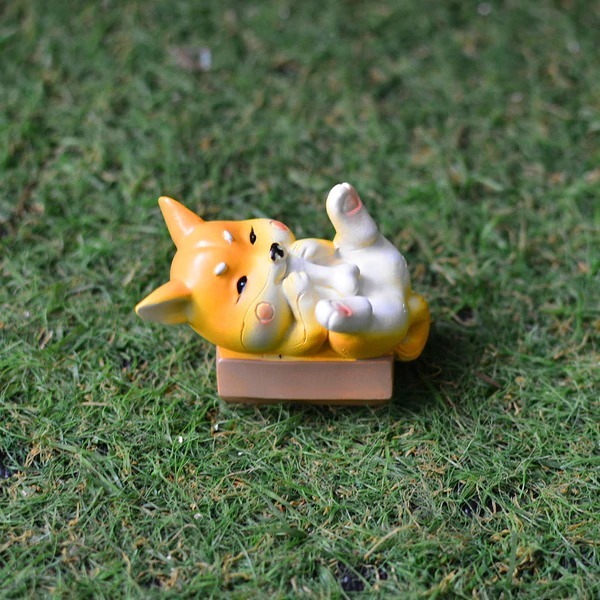 Dog Eating Bone Miniature Garden Ornament - Back Garden Nursery