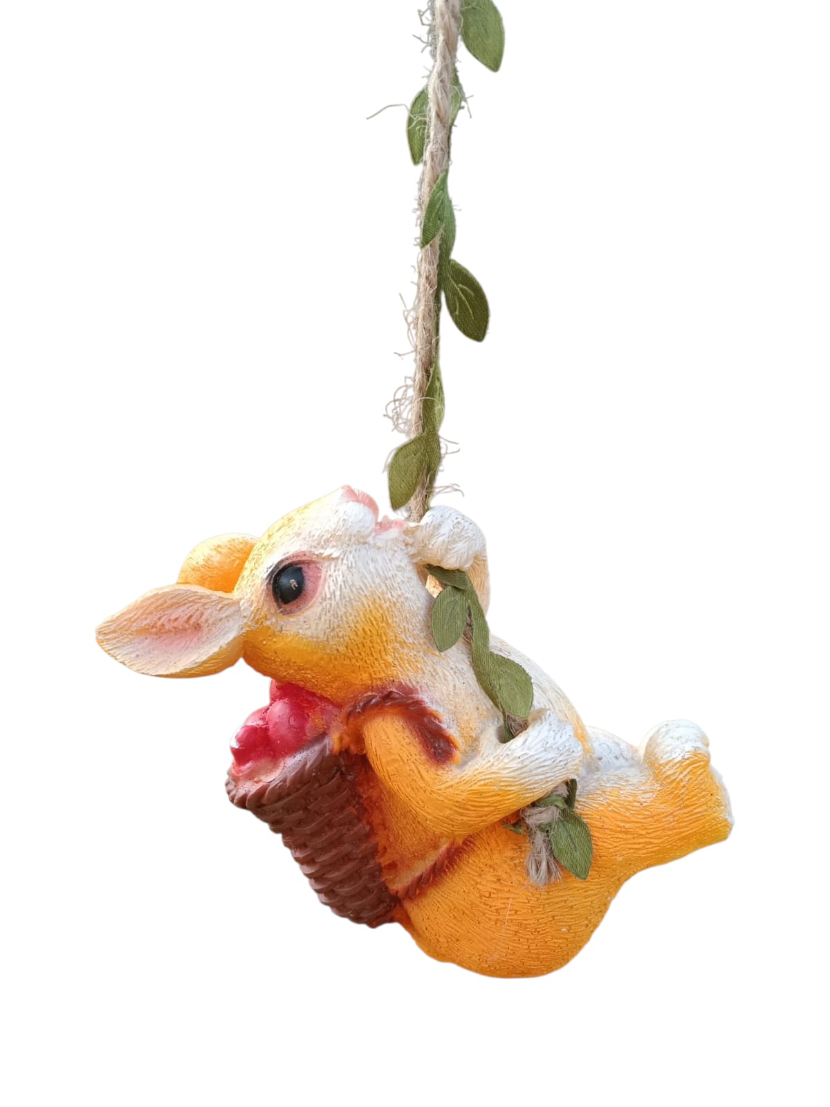 Hanging Rabbit with Basket Decorative Hanging -  Back Garden Nursery