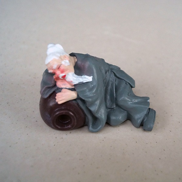 Miniature Laying, Sleeping Man Garden Landscaping Ornament - Back Garden Nursery