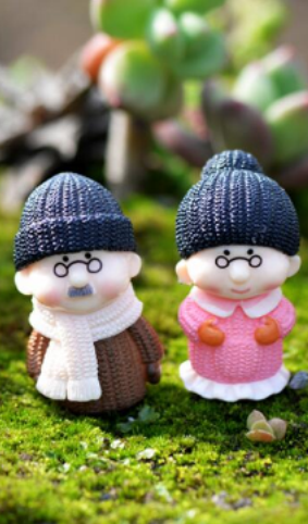 Grand Parents Couple Fairy Garden Miniature - Back Garden Nursery
