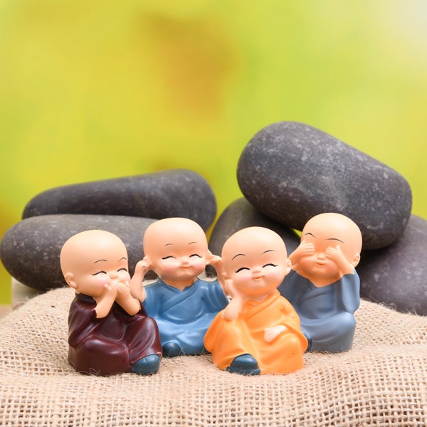 Decorative Home Décor Buddha Set of 4 - Back Garden Nursery