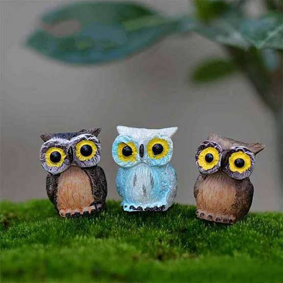 Beautiful Owl Miniature for Land Scape Decorations (Set of 3) - Back Garden Nursery