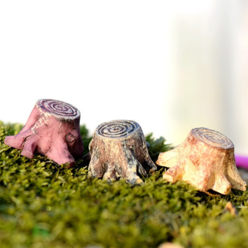Tree Stump Fairy Garden Miniature set of 3 - Back Garden Nursery
