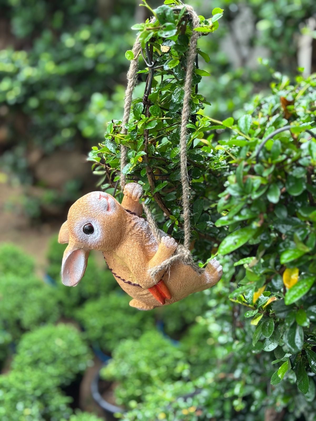 Hanging Bunny / Garden Decor Item / Back Garden Nursery