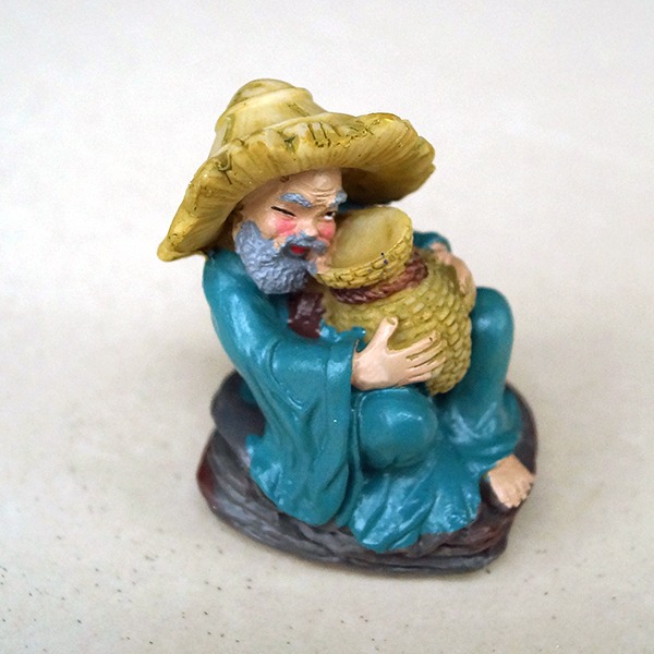 Miniature Drunker Sitting Man Fairy Garden Ornament - Back Garden Nursery